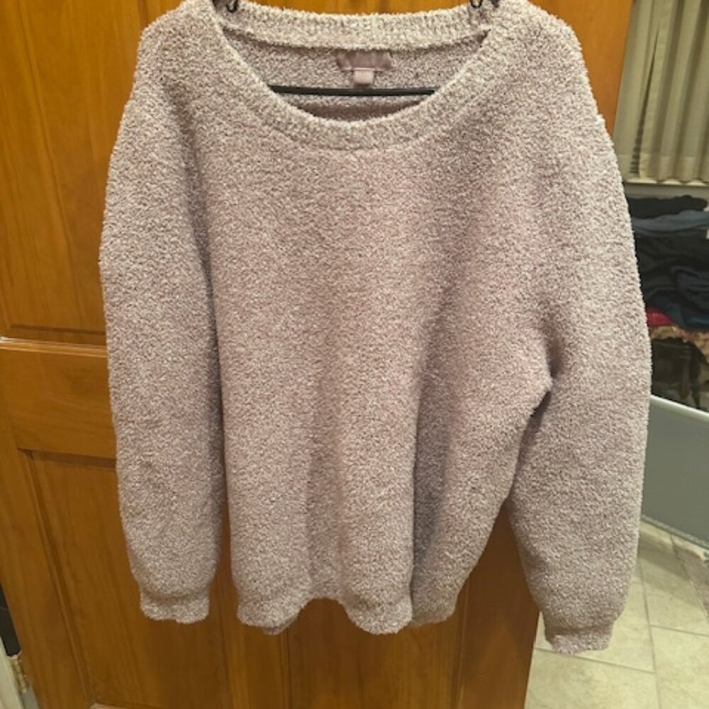 BAREFOOT DREAMS CozyChic Heathered Pullover -2X in Heathered Rose - NWOT